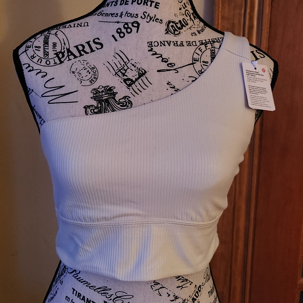 One-Shoulder White Ribbed Top